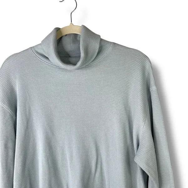 Aritzia TNA Rosedale Powdered Blue Waffle Knit Thermal Turtleneck Pullover Top - Image 4