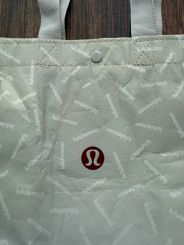 White and Gray Lululemon Small Reusable Bag - Image 7