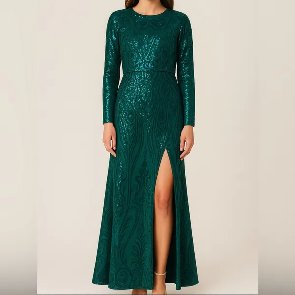 Lulus women’s size M Emerald Sequin Strapless Dress & Matching Top Set NWT(E8)✨ - Image 2