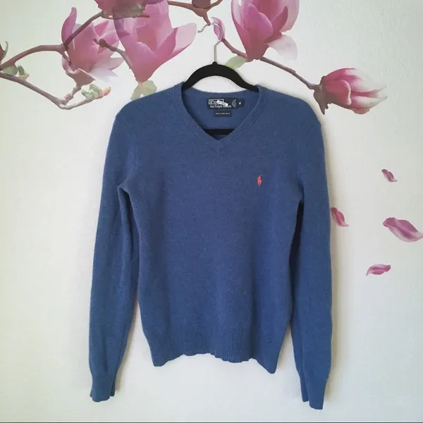 Polo Ralph Lauren V Neck Pullover Wool Sweater - Image 5