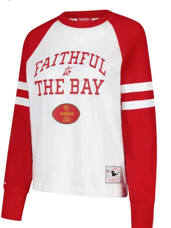 Mitchell & Ness Scarlet San Francisco 49ers Slub Long Sleeve T-Shirt, 2X, NWT - Image 2