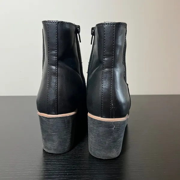 Soul Naturalizer Apollo Black Wedge Ankle Boots Women's 9.5 M Side Zip Booties - Image 5