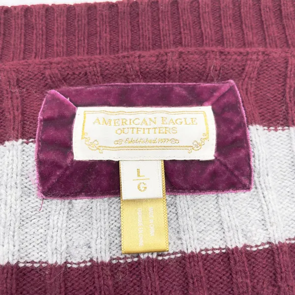 Vintage American Eagle Women Sweater Size L Cable Knit Preppy Y2K 90s Bella Swan - Image 7
