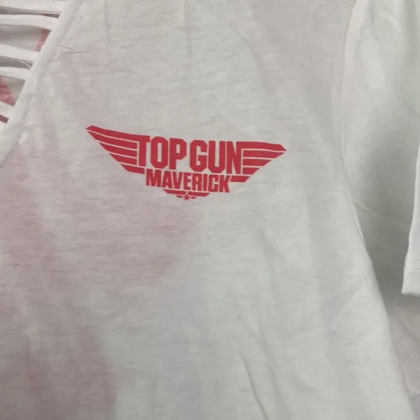 Top Gun Maverick | Cropped White Fly Girl Top sz Large (11-13) - Image 2