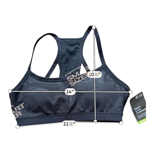 GapFit Sculpt Compression Sports Bra XS Black Camo Medium Support Racerback - Image 3