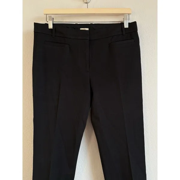 J.Crew Women’s‎ Black Stretch Mid-Rise Straight Leg Trouser Pants Size 10R - Image 3