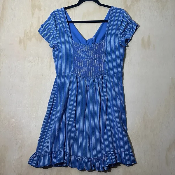 Hollister California Blue White Stripe Stretch Dress Size‎ Large - Image 7