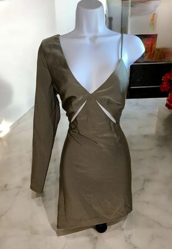 Revolve- Nbd Tobias Mini Dress In Olive Green Size Small - Image 5