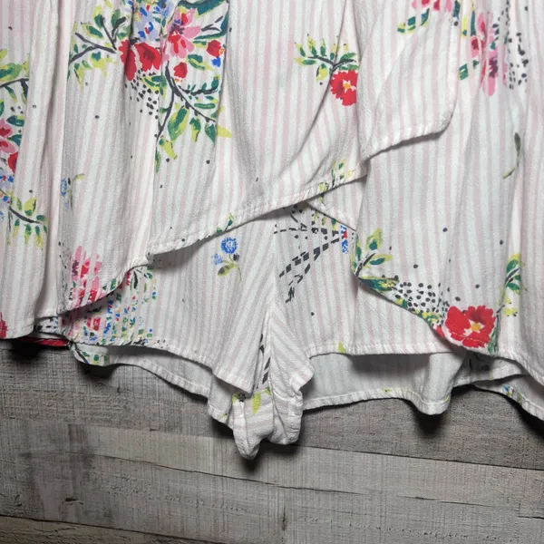 Free People Night Watcher Ivory Floral Patterned Flowy Shorts - Image 7
