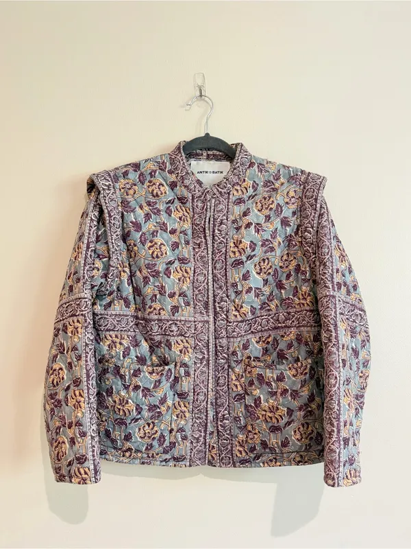 Anthropologie Antik Batik Jacket Quilted Cotton Floral Size Small - Image 2