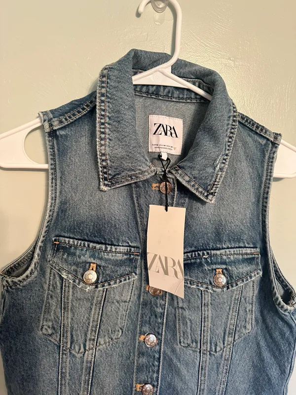 Zara Denim Romper - Image 8