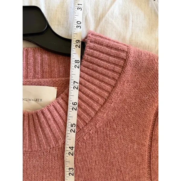 Brochu Walker Layered Look Cashmere Sweater Womens L Pink White Crewneck - Image 7