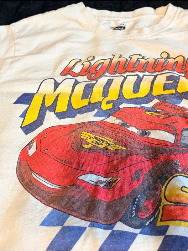 Disney Cars Lightning McQueen White Graphic Tee - Image 6
