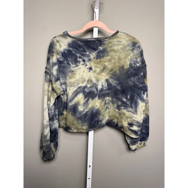 POL Cropped Tie Dye Sweatshirt Raw Edge Distressed‎ Oversized S Festival Indie - Image 6