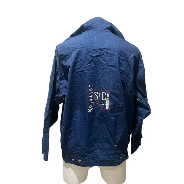 Esprit Vintage Unisex Windbreaker Jacket Blue Hooded Size S - Image 11