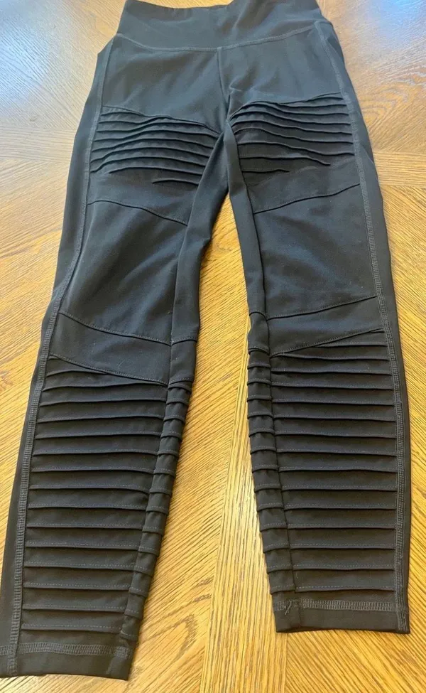 American Eagle Black The Everything Legging Moto Textured Size Small Short - Image 5