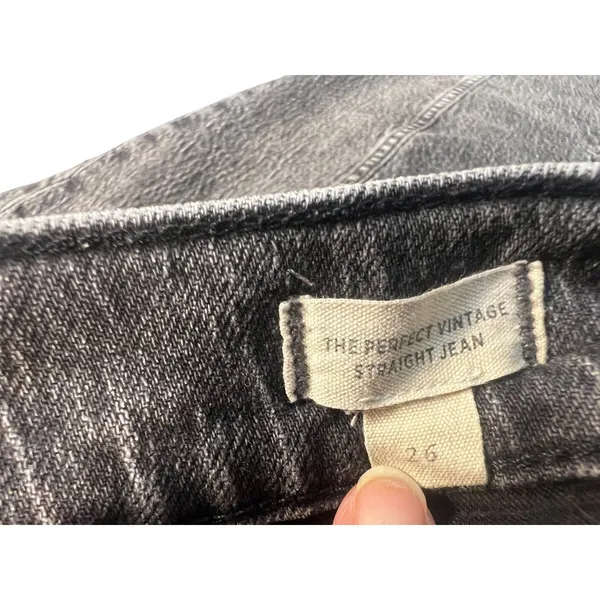 Madewell The Perfect Vintage Straight Jean Womens 26 Black High Rise DM6297 - Image 4