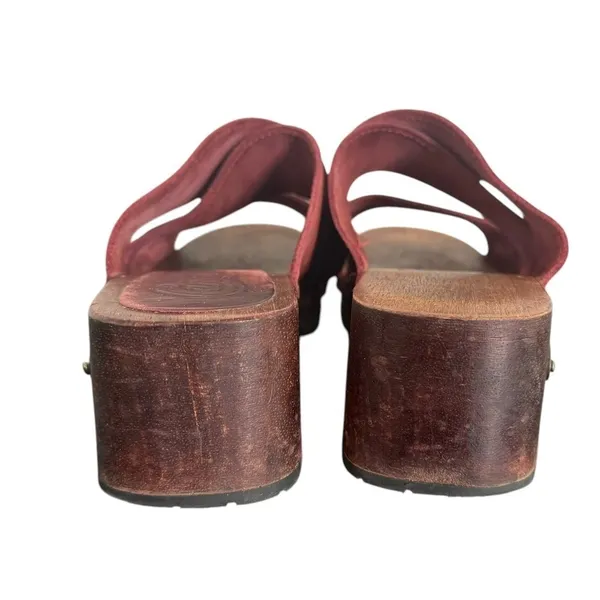 Candies Y2K Red Leather Platform Clogs Womens Size 6 Slide Sandals Lug Soles - Image 9