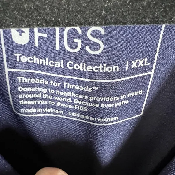 Figs Scrubs Casma Size XXL Dark Blue V Neck Short Sleeve Technical‎ Collection - Image 5