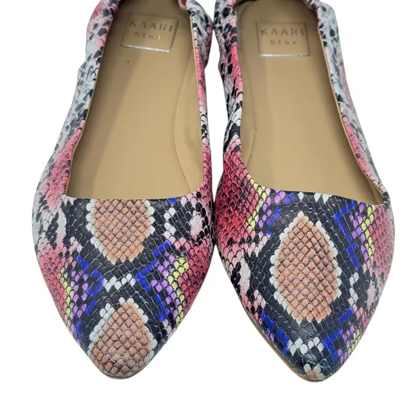 Kaari Blue Jessica Faux Snakeskin Printed Ballet Flat Size 9.5 - Image 2