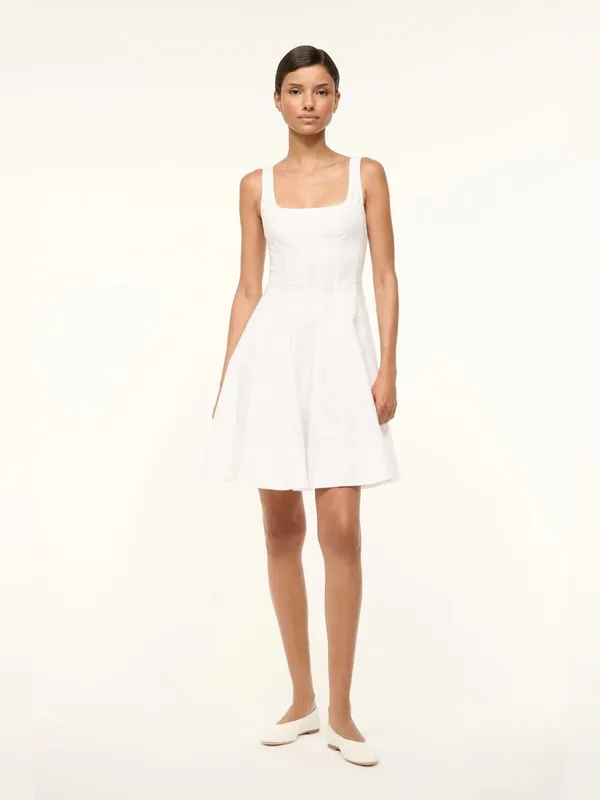 Staud Wells Mini Dress in White 6 - Image 5
