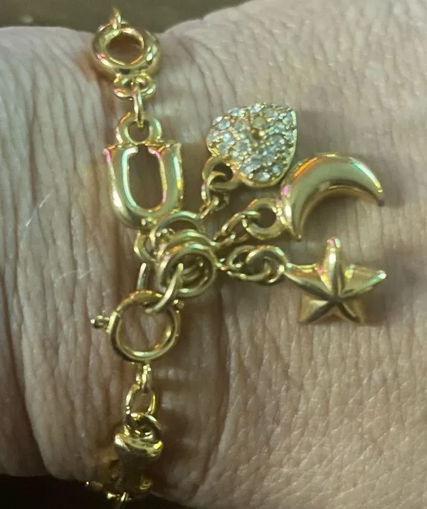 Vintage MOD signed I Love You charm bracelet - Image 4