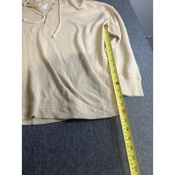 Aerie Women's Beige Henley Pullover Hoodie Oversize Sz M - Image 5