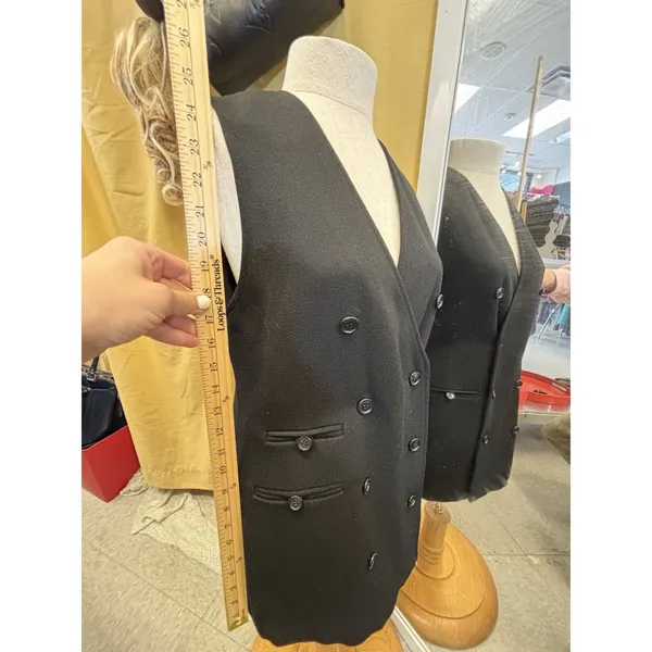 Anne Klein Women's Long Vest Double-Breasted Blazer‎ Vintage Small Like Medium - Image 2