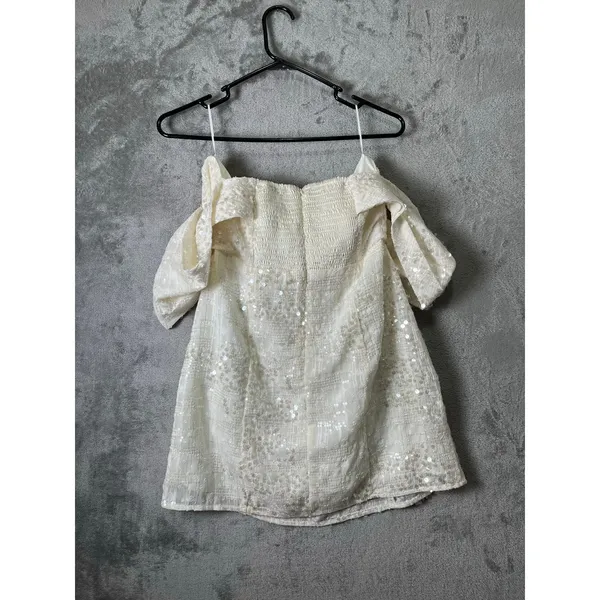 Line & Dot Gleam Mini Dress Ivory‎ Bridal Shower Bachelorette Party Dress MD New - Image 6