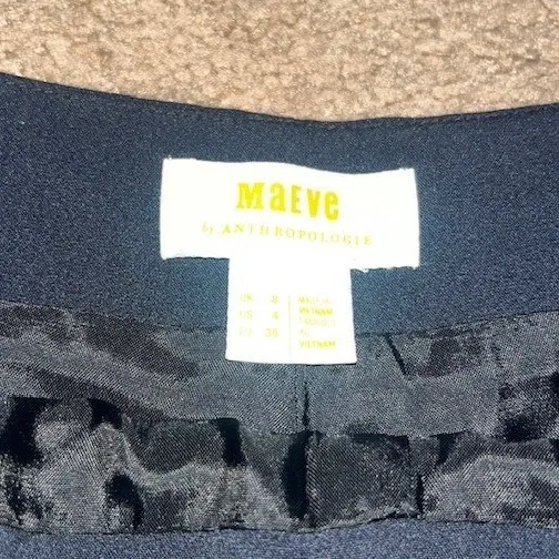 Anthropologie Maeve Tailored‎ Skort Wrap Front Side Zip Mini Pocket Navy Blue 4 - Image 7