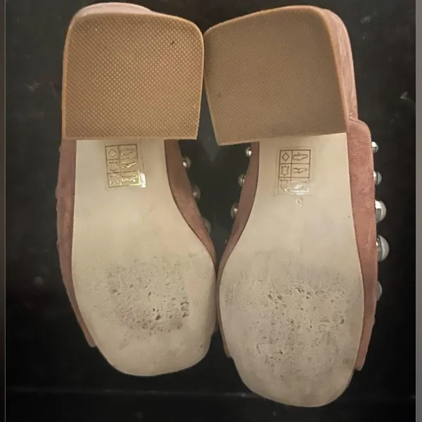 Jeffrey Campbell pink slip on suede with pearls hills size 6 - Image 4
