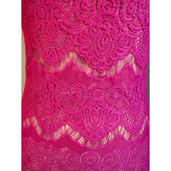Bebe Pink Lace Bodycon Dress Mini M y2k dainty party formal romantic coquette - Image 5