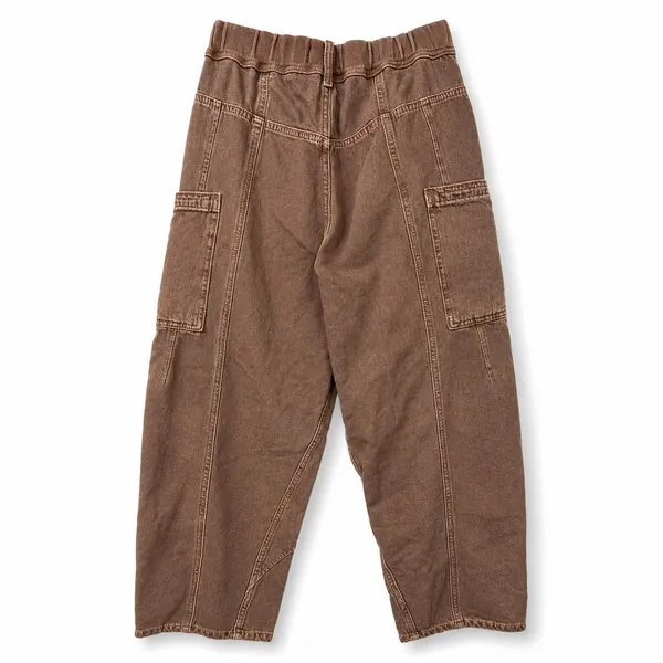 Free People We The Free New School Warm Brown Relaxed Straight Leg Cargo Jeans - Image 10