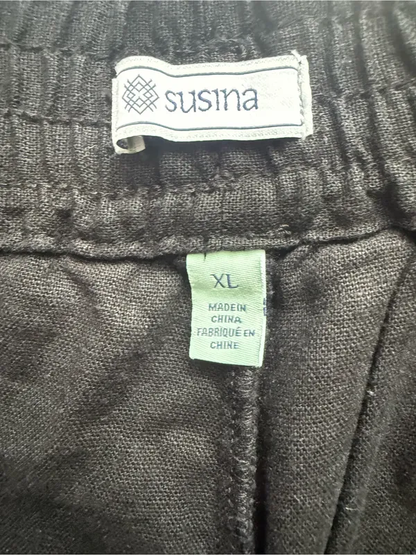 NWT Susina Linen Blend Black Shorts Size XL - Image 4