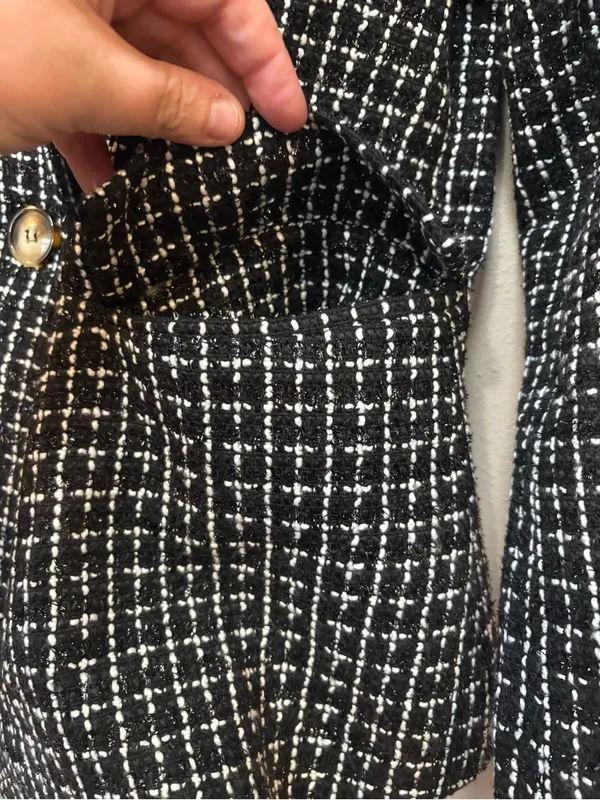 Andree by Unit NWT Black White Tweed Blazer S Dark Academia Office Siren - Image 3