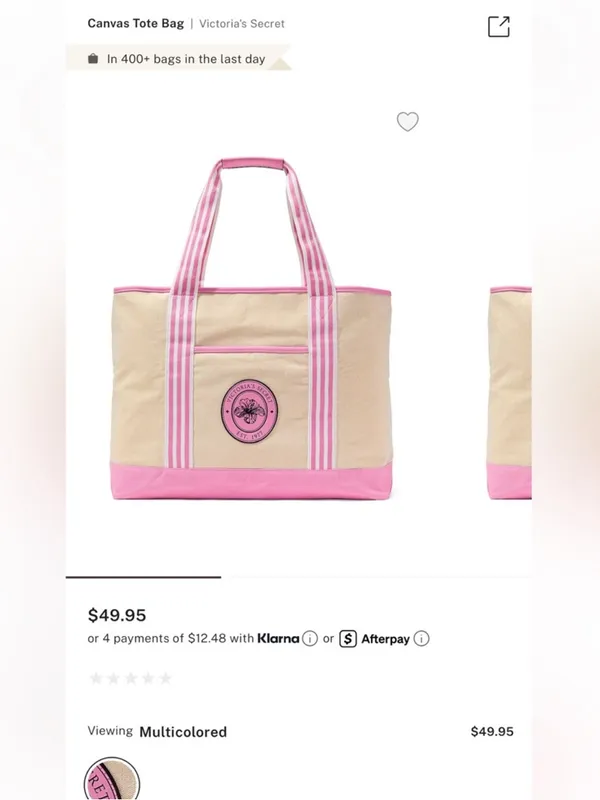 Victoria’s Secret Canvas Tote Bag - Image 3
