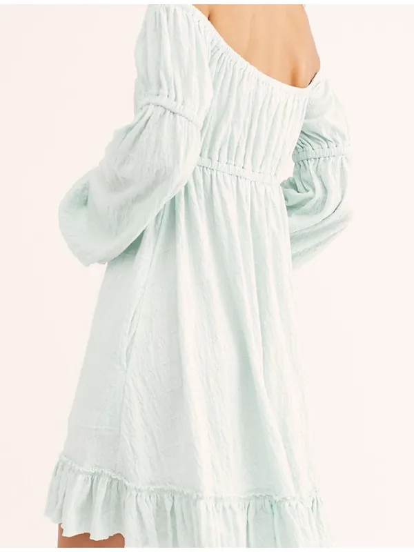 Free People Beach baby love blue Lowry Mini Dress size small - Image 3