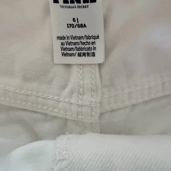 PINK Victoria's Secret Wide-Leg Jeans in Cream - Image 5