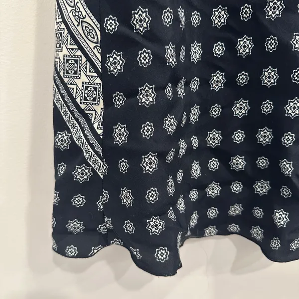 VTG Y2K L'Amadei D.P. Altomonte Black Cream Bandana‎ Print Slip Skirt Boho Small - Image 4