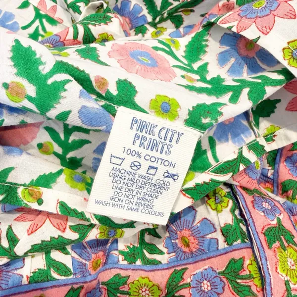 Pink City Prints Hand Block Printed Top Medium Boho Cottagecore Artisan India - Image 8