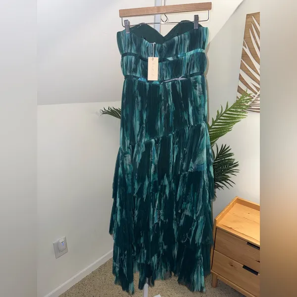 Hutch Lanza Strapless Tiered Ruffle Maxi Dress 0‎ NWT Anthropologie Tulle Gown - Image 7