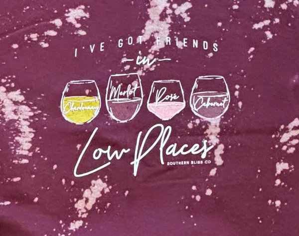 Boutique 🍷I'VE GOT FRIENDS IN LOW PLACES🍷- Southern Bliss Bleached Wine Sweatshirt - Size L - Image 3