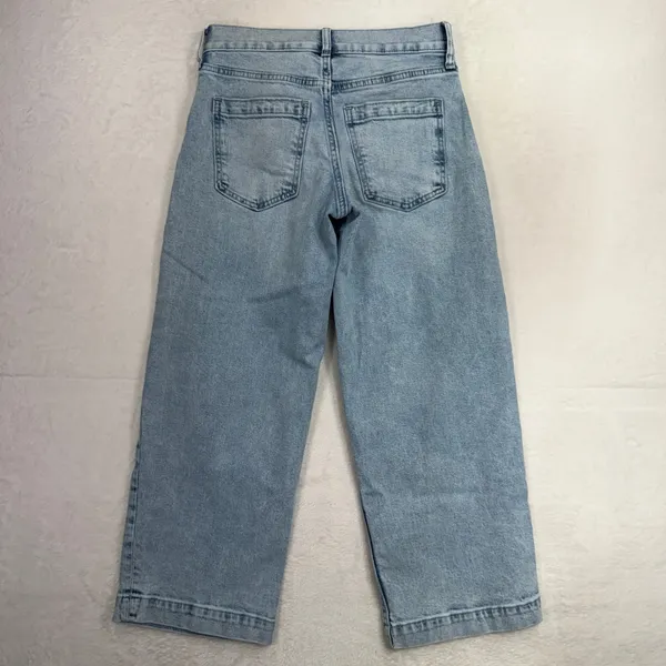 Banana Republic 26 Jeans High Rise Wide Leg Crop Light Wash 814318 Denim Boho - Image 12