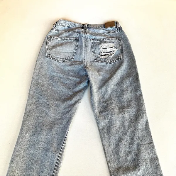 Mom Destroyed High Rise Denim Jeans - Image 6