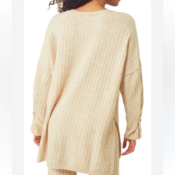 Free People Ribbed Knit Long Sweater size M - Image 2