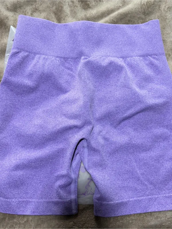 OQQ Seamless Lavender High Waist Lifting Biking Shorts - Image 3