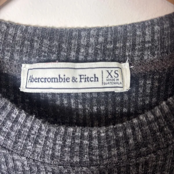 Abercrombie & Fitch Tunic Shirt Sz XS 90s‎ Bell Sleeve Ribbed Gray Heathered - Image 5