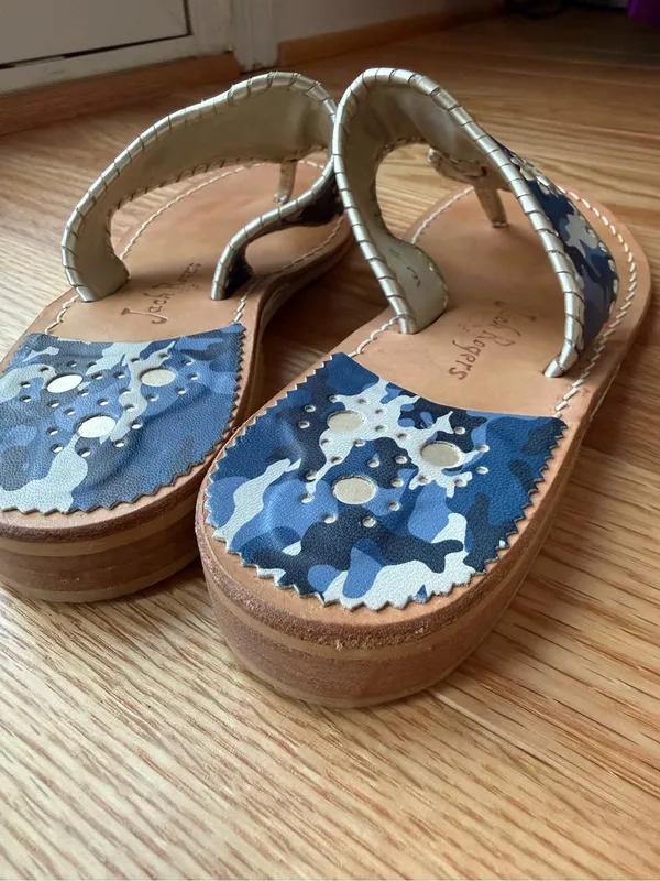 Jack Rogers Original Jack Sandal in Blue Camo Flip Flop Flat Beach - Size 8 - Image 7