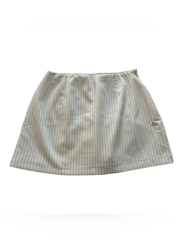 Abercrombie & Fitch Scarlett mid rise mini skort white pinstripe NWOT medium - Image 4