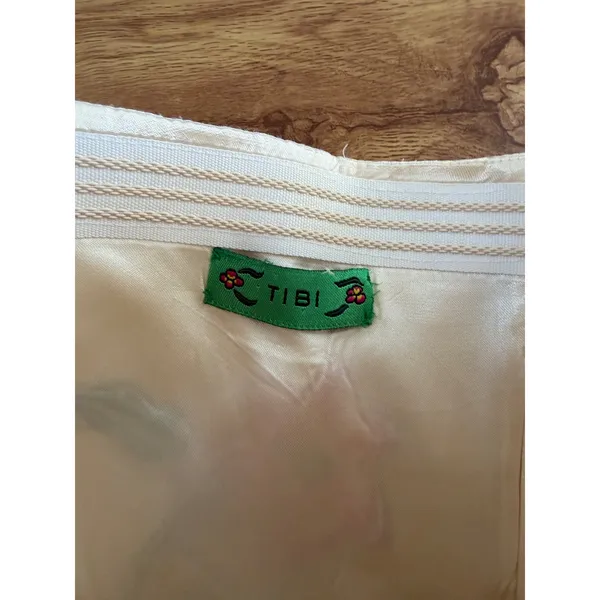 Tibi Strapless Floral Embroidered Silk Dress Cream Small - Image 4